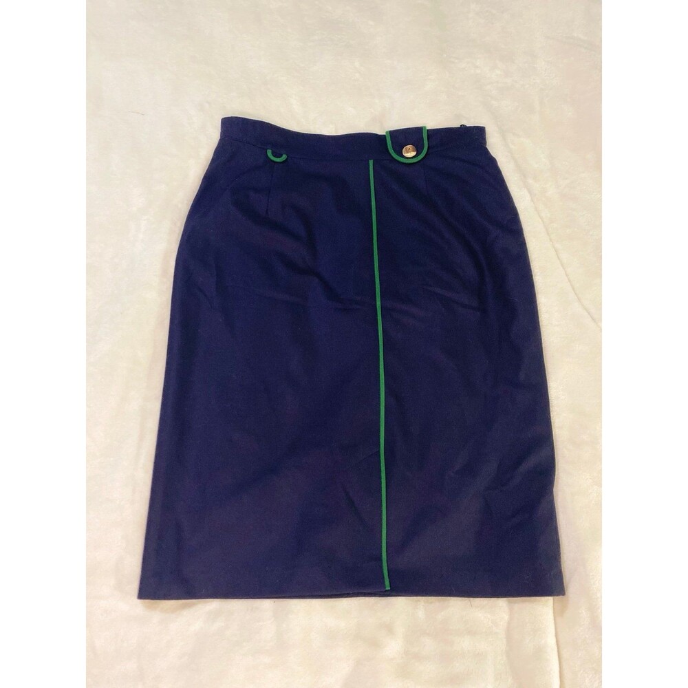 Vintage 70 Heller Salzburg Made In Austria Pencil Skirt Bavaria Octoberfest Navy